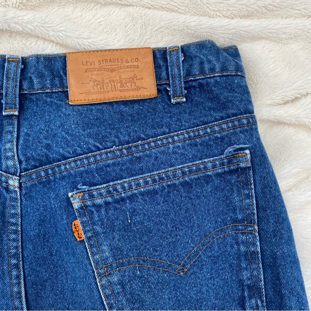 Levi's 1998 Orange Tab vintage straight leg jeans dark wash 38x30 - Picture 4 of 10